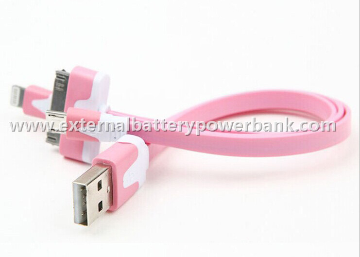 Kleurrijke 3 in 1 USB-Kabel van de de Gegevensoverdracht van Kabelusb voor iphone/Samsung