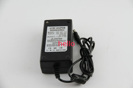 Zwarte 60W 60Hz AC aan Adapter van de 12 Voltmacht 12 Volt IP54 met Stabiele Omschakeling