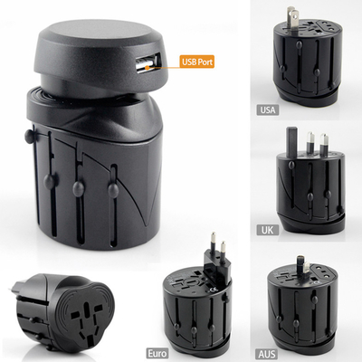 De internationale Adapter van de ReisWisselstroom met USB-Haven en Beschermde Zekering