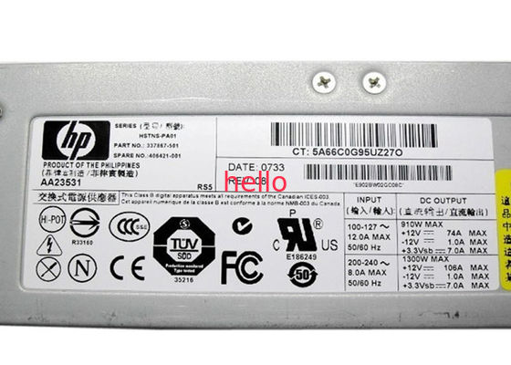 Compaq 337867-001 de Servervoedingen van 1300W HP met Actieve Ventilator