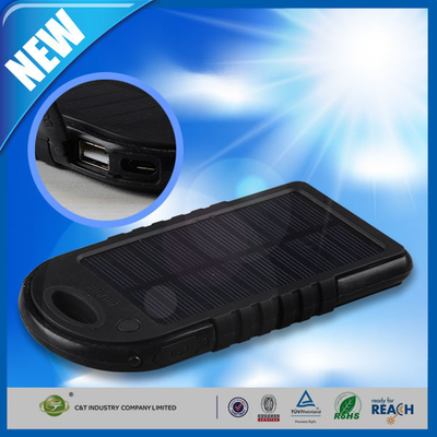 De dubbele USB-Bank van de Haven Reservemacht, 5000mAh-Zonnepaneel Reserve Externe Batterij