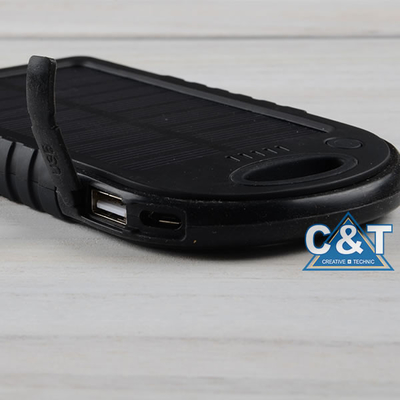 De dubbele USB-Bank van de Haven Reservemacht, 5000mAh-Zonnepaneel Reserve Externe Batterij
