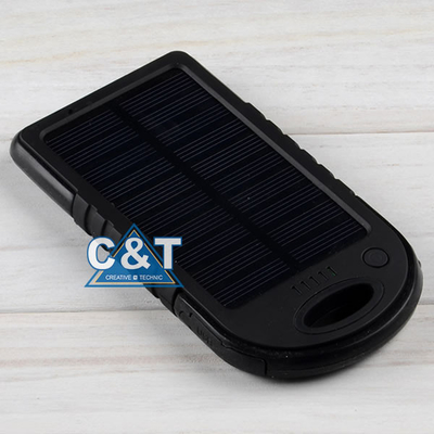 De dubbele USB-Bank van de Haven Reservemacht, 5000mAh-Zonnepaneel Reserve Externe Batterij
