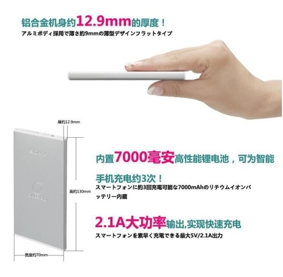 Zwarte Witte 5V Mobiele Voeding/Draagbare de Machtsbank van 7000MAH