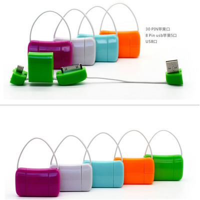 De promotie 8pin Assemblage van de Kabelsmartphone van de de Micro- Gegevensoverdracht van USB met Leuke Zakstijl