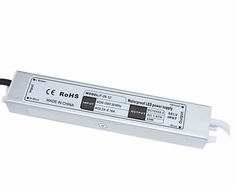 Waterdichte van hoofd gelijkstroom 12/24V AC 110-264V 20W Bestuurder voor LCD Vertoning