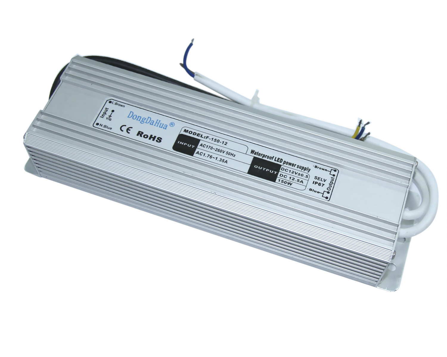 24VDC kies Output Waterdichte HOOFDbestuurder 6.5A 60Hz voor LEIDENE Lamp uit, 150W LEIDENE Voeding