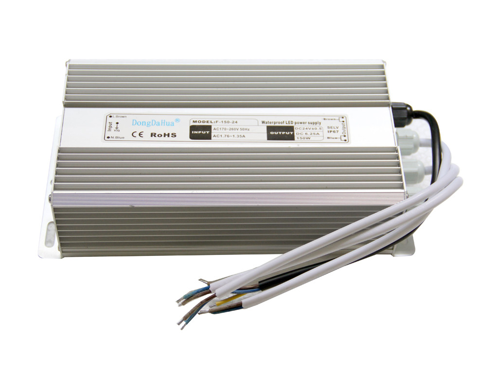 60Hz IP68 Waterdichte HOOFDbestuurder 150W 6.5A met Enige Output, 24v HOOFDbestuurder